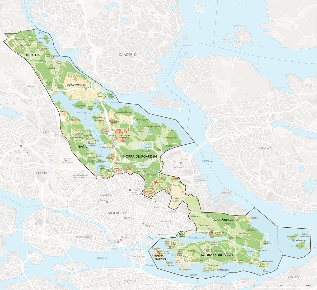 Karta över nationalstadsparken