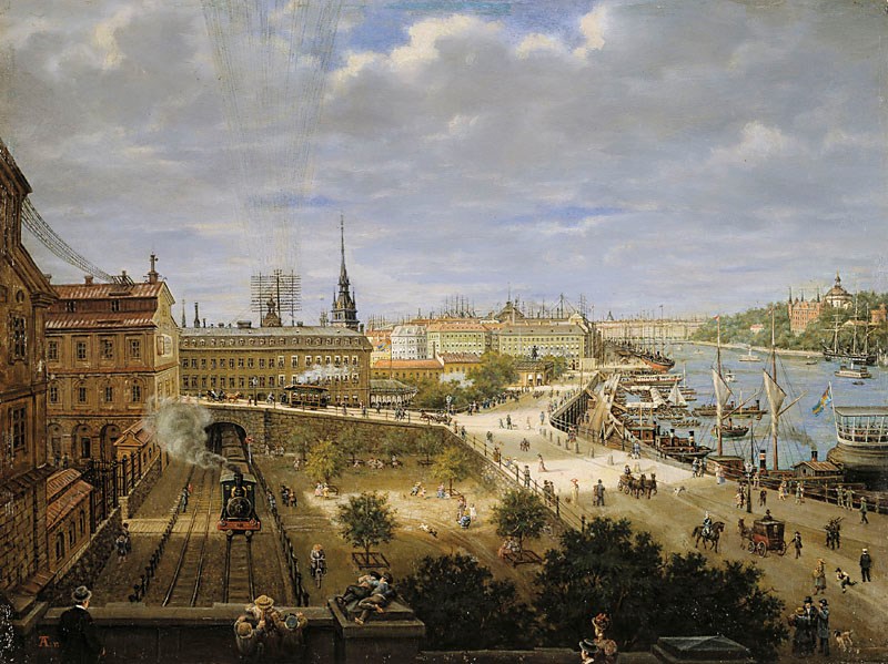 Källmaterial 4 Byggnader, människor och fordon vid Slussen 1898