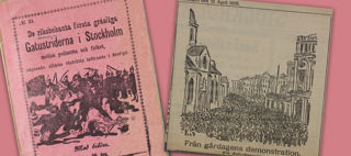 Dekorativ illustration: teckning av demonstration
