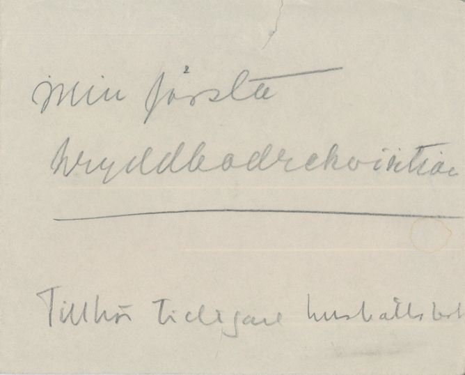 Skrivstilstext på grånat papper