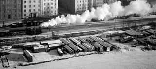 Ett ånglok på järnvägsspåret