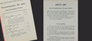 Dekorativ bild, 2 dokument med tryckt text
