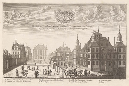 Magnus Gabriel de la Gardies palats i Stockholm från Jacobs kyrka