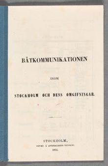 Tidtabell för båtkommunikationen inom Stockholm och dess omgivningar