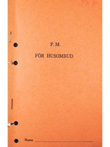 P.M. för husombud – 1930/40-tal 