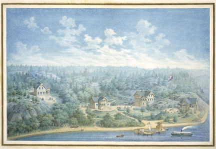 Sommarvillor vid Augustendal i Nacka 1870. 