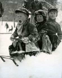 Kronobergsparken: Kälkbacksåkning i januari 1937