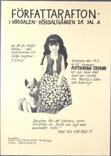 Vantörs kulturkommitté bjuder in till författarafton med författaren Katarina Taikon