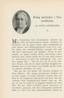 Kring peristylen i Normalskolan / Anna Lindhagen