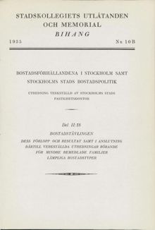 Årstatävlingen 1932-1933, sammanfattning ur bostadsutredningen