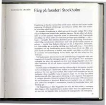 Färg på fasader i Stockholm / Margareta Cramér