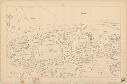 Bladet är ritat i tusch på papper som numera är gulnat