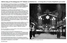 Julbelysning på Drottninggatan 1937 bländar stockholmarna ; ett fotografi ur Svenska Dagbladets pressarkiv