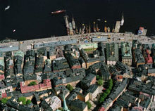 Flygfoto över Gamla Stan