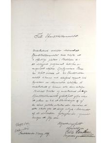 Brev angående Orientalistkongressen i Stockholm 1889 