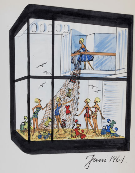 Förslag till skyltning i modevaruhuset MEA:s skyltfönster