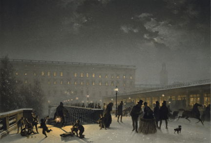 Norrbro, Stockholm, kvällsbild av Carl Johan Billmark