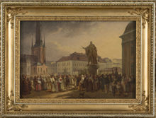 Svensk allmoge samlad kring Gustav Vasas stod