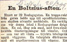 En Boltzius-afton - artikel om healing 1899
