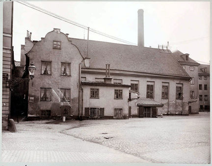 Svartvit bild på Finska kyrkan sedd från norr.