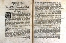 "Berättelse Om En del Dal-Almoges och thes medföljes Sammangaddning och Upror" 1743