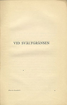 Vid svältgränsen / Maria Sandel