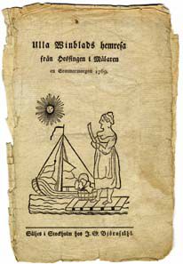 Ulla Winblads hemresa från Hessingen i Mälaren en sommarmorgon 1769.