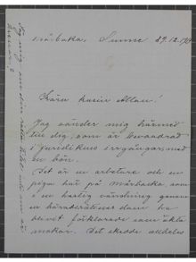 Selma Lagerlöf ber rådman Afzelius i Stockholm om rättshjälp 1913