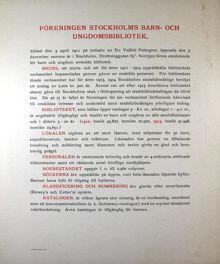 Stockholms barn- och ungdomsbibliotek 1914