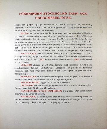 Informationsblad från Stockholms barn och ungdomsbibliotek