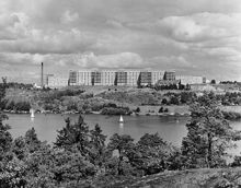 Utsikt över Årstaviken mot Södersjukhuset