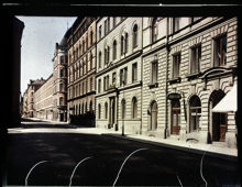 Linnégatan västerut från Styrmansgatan. Raksalong i kv. Lyran