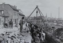 Grävningsarbete för gasledning på Torsgatan 1897