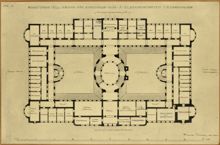 Ragnar Östbergs förslag till Rådhus från 1902, plan av våningen 2 tr.