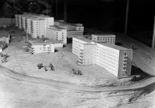 Södersjukhuset. Modell av det nya vårdhemmet