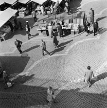Torghandel på Hötorget. Fågelperspektiv