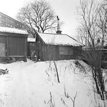 Ludvigsbergsgatan 12. Gårdshusen från norr. Nuv. kv. Ludvigsberg