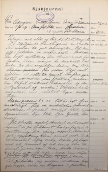 Skrädderiarbetaren Rudolf Herman tas in på Katarina sinnessjukhus – sjukjournal 1903