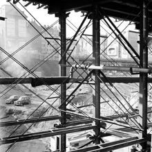 Balkkonstruktion vid Hötorgscity. Byggnation av Sergelgatan