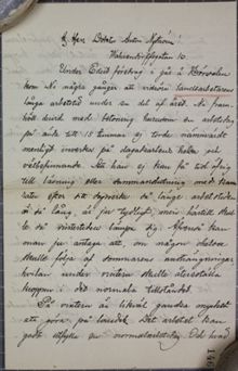 Brev om lantarbetarnas svåra arbetsvillkor till Dr Nyström 1890