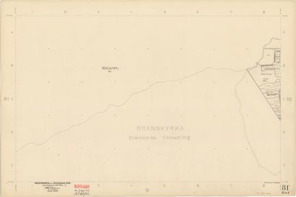 Bladet är ritat i tusch på papper som numera är gulnat