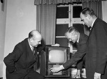 Försök med TV-sändning i Riksdagshuset.