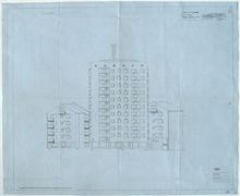 Relationsritningar över Anna Johansson-Visborgs stiftelses bostadshus i Kristineberg 1952