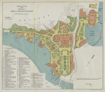 Officiel plan öfver Allmänna konst och industriutställningen i Stockholm 1897