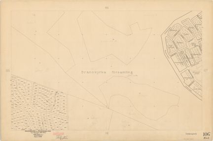 Kartan är ritad i tusch på papper som gulnat med tiden