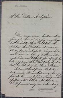 Arbetslöse J. A. Jonsson ber kände Doktor Nyström om hjälp - brev 1892