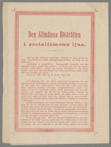 Den allmänna rösträtten i socialismens ljus.