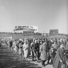 Första majdemonstration på Gärdet
