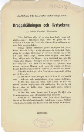 Kroppshållningen och livstyckena av Karolina Widerström, 1935