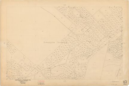 Kartan är ritad i tusch på papper som gulnat med tiden